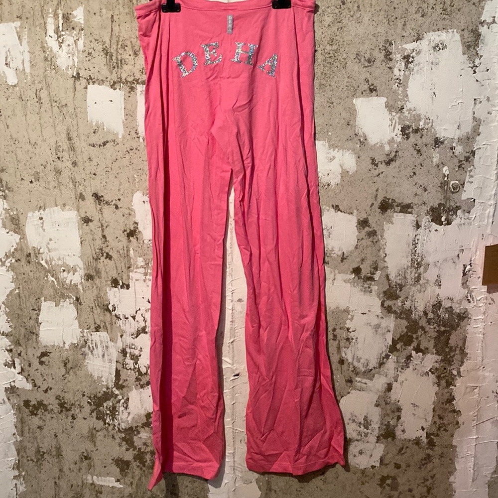 Deha Made in Italy 🇮🇹 Pink Glitter Logo Cotton Pants NeverUsed